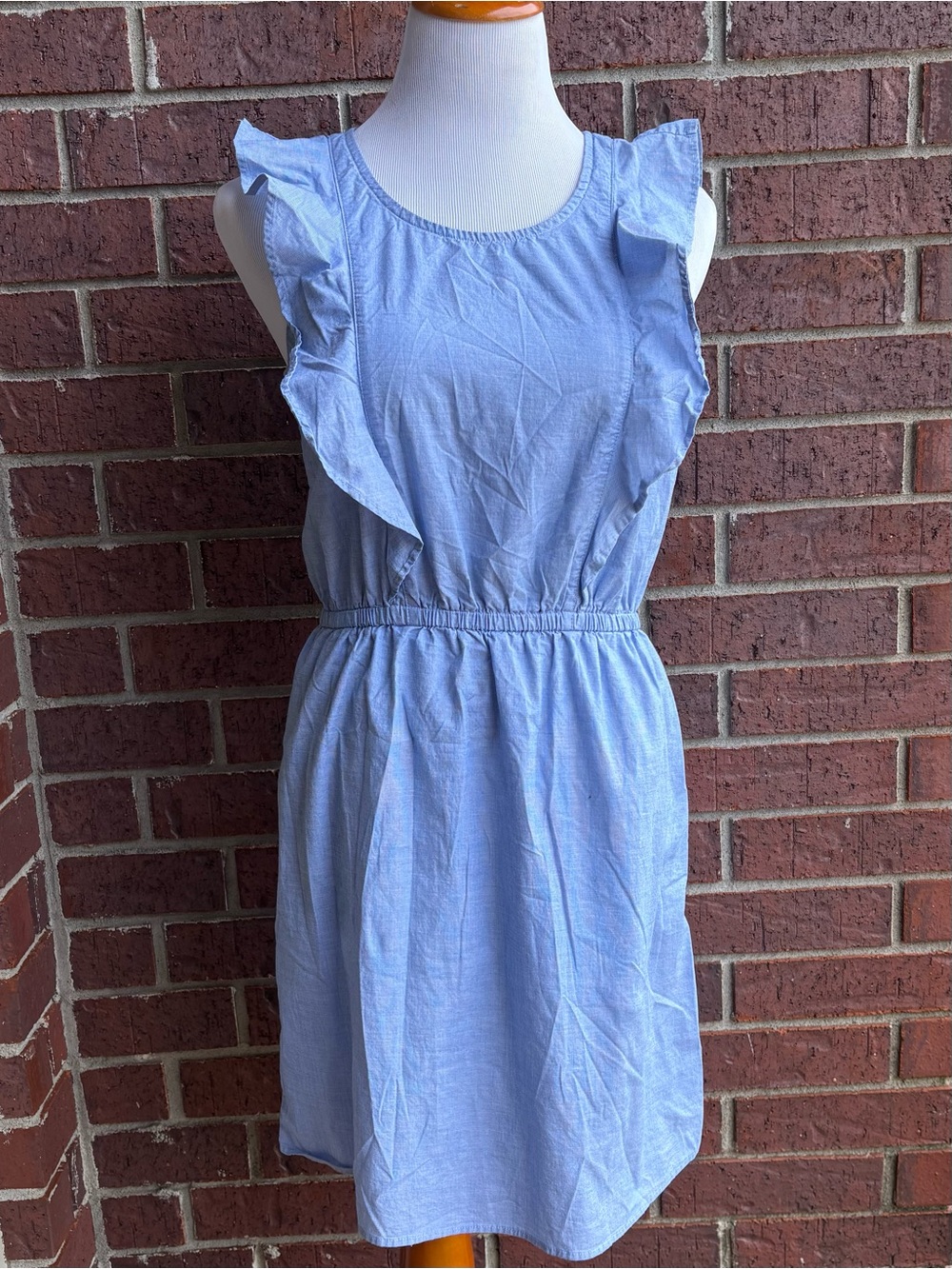 City Streets Light Blue Ruffle-Sleeve Mini Dress